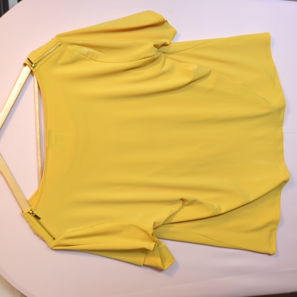 5 FOR $25 Yellow Drape Cowl Neck Office Business Cute Comfy Casual Spring Blouse - Picture 7 of 7